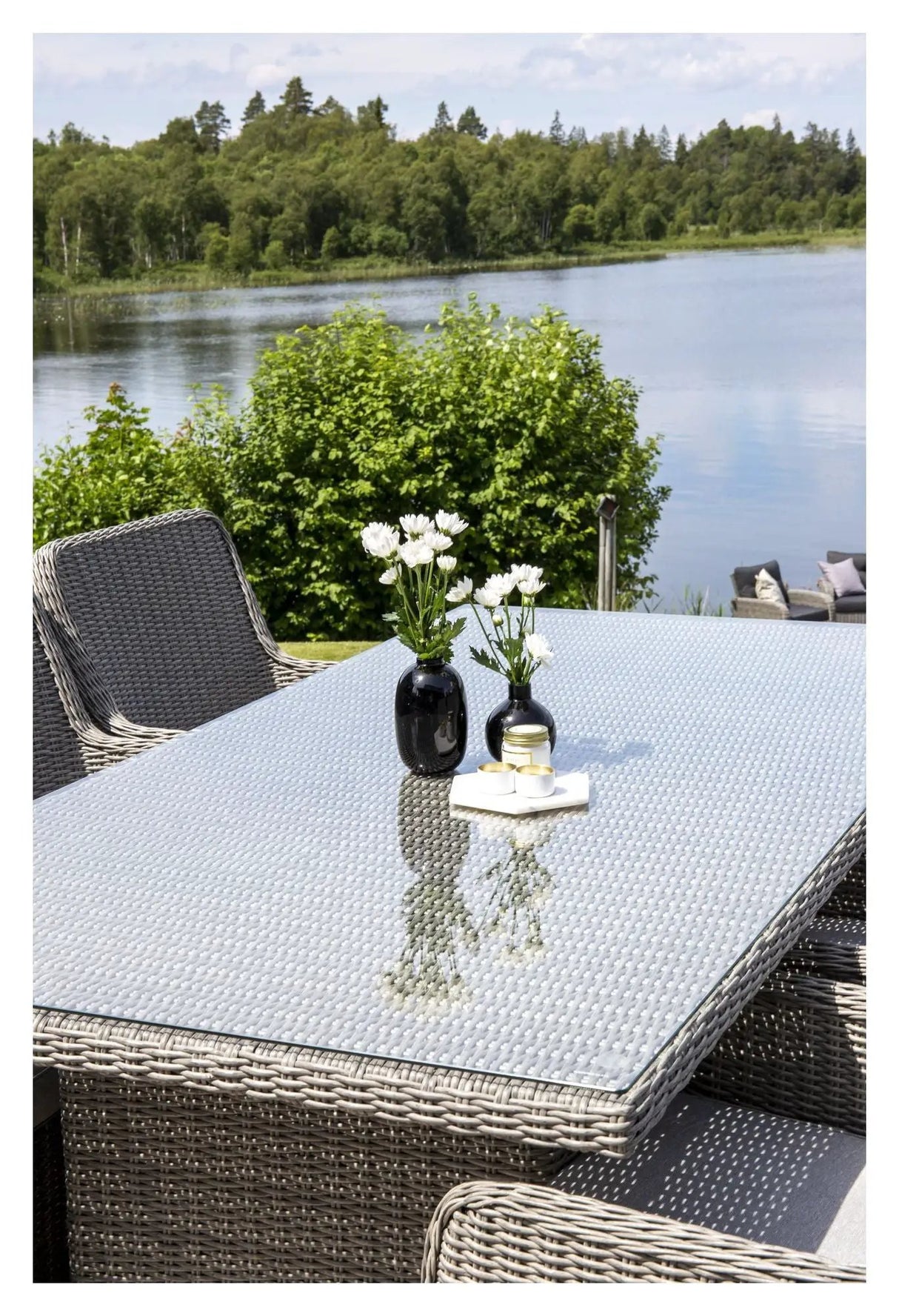Wembley Havesæt, Grå polyrattan m. Hynde - Unoliving.com