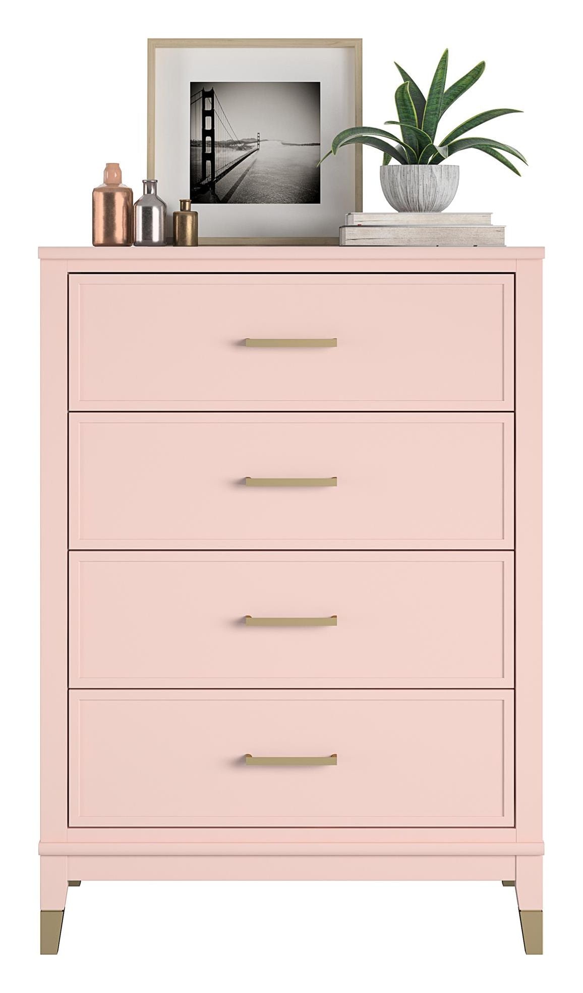 Westerleigh Kommode m. 4 skuffer, Lyserød - Unoliving.com