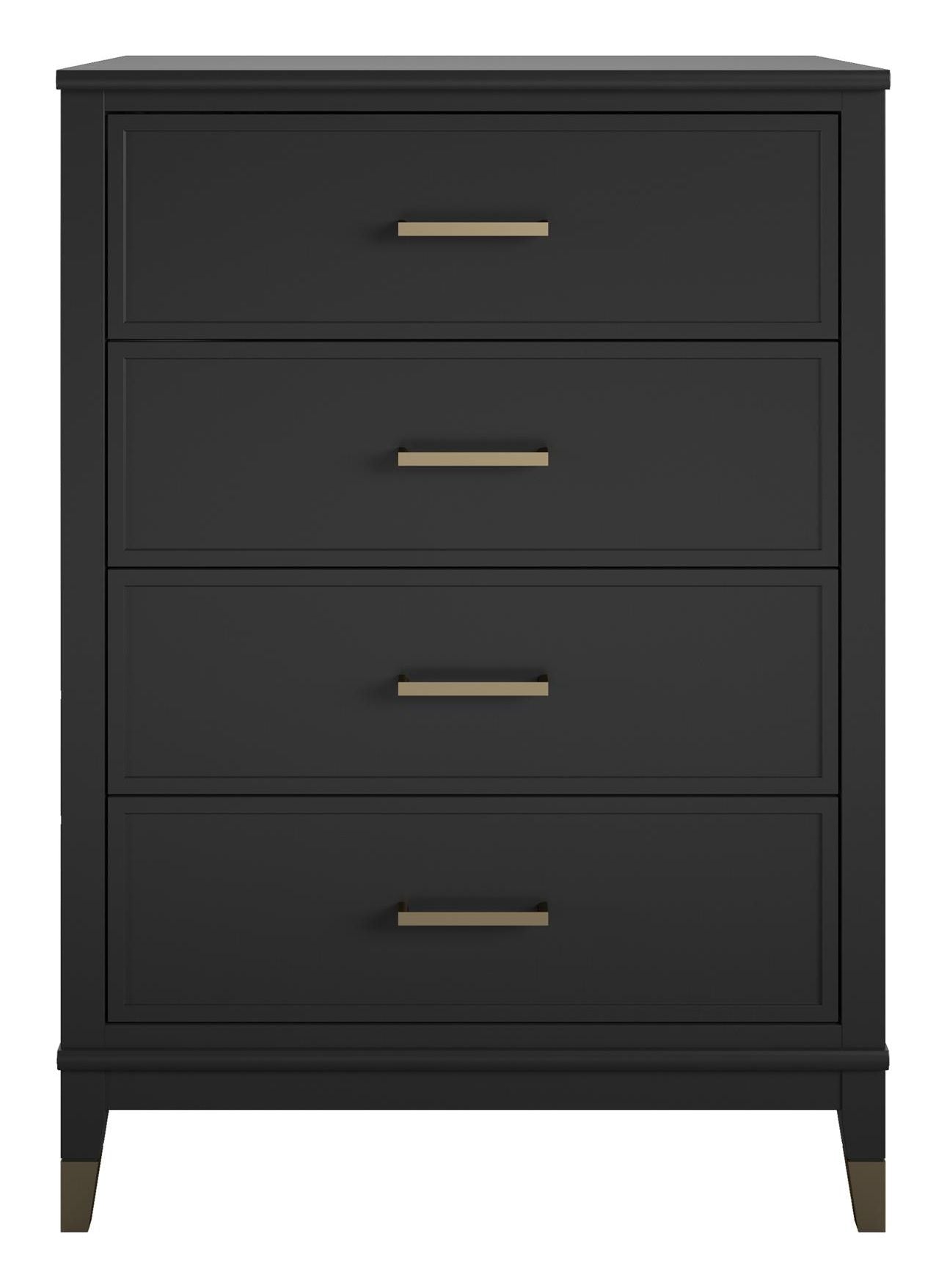 Westerleigh Kommode m. 4 skuffer, Sort - Unoliving.com