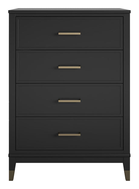 Westerleigh Kommode m. 4 skuffer, Sort - Unoliving.com