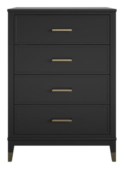Westerleigh Kommode m. 4 skuffer, Sort - Unoliving.com