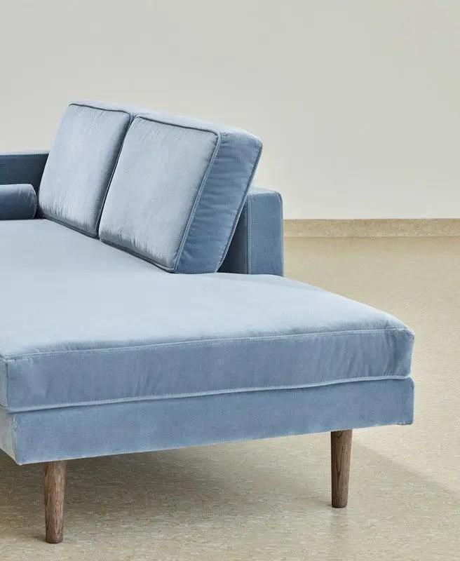 Wind Chaiselong, Pastel Blå Velour - Unoliving.com