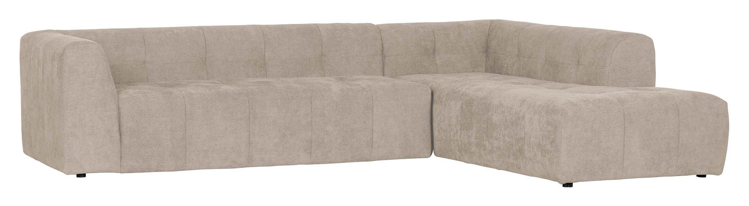 Woood Grid Sofa m. højrevendt chaiselong, Sand - Unoliving.com