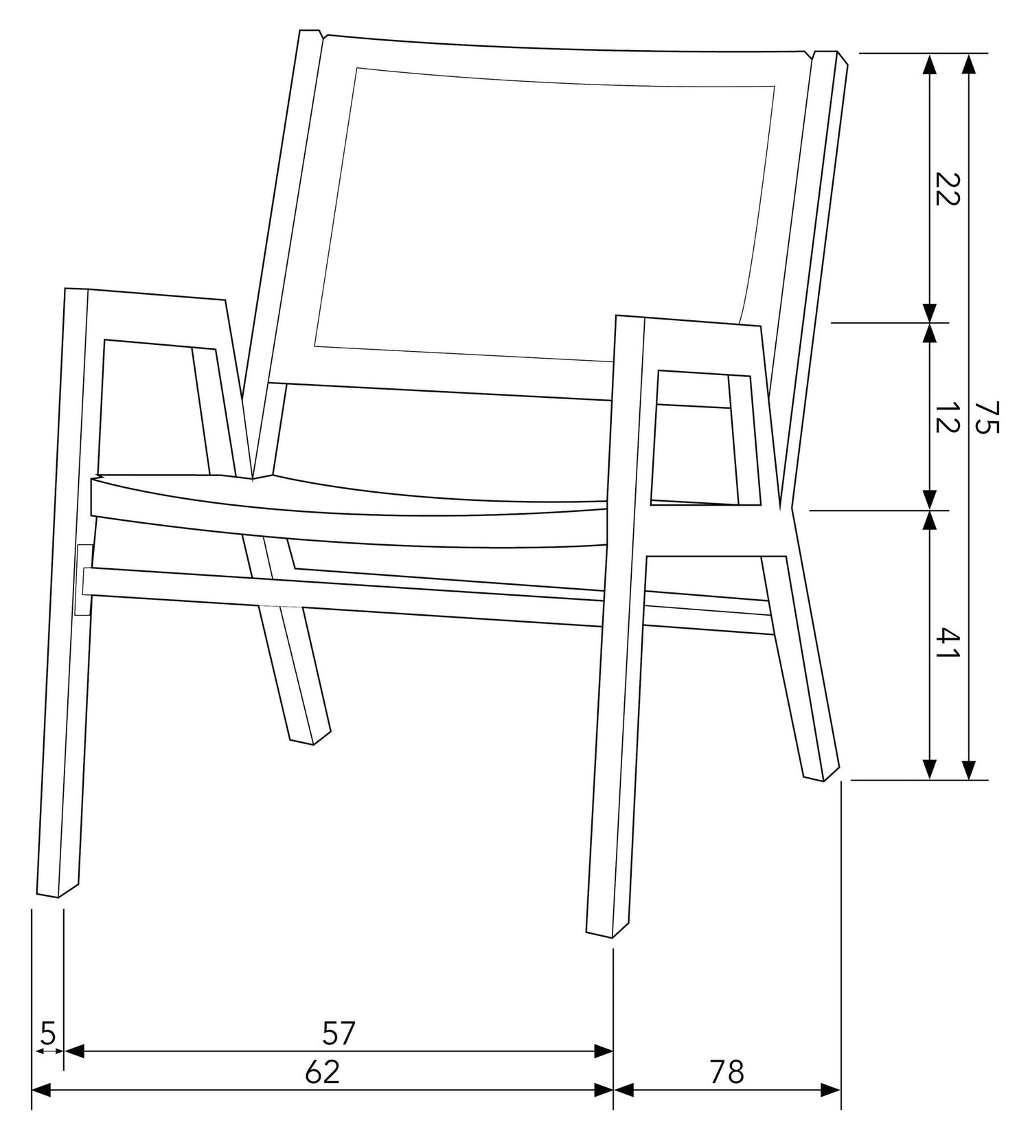 Woood Pem Loungestol, Sort Aluminium - Unoliving.com