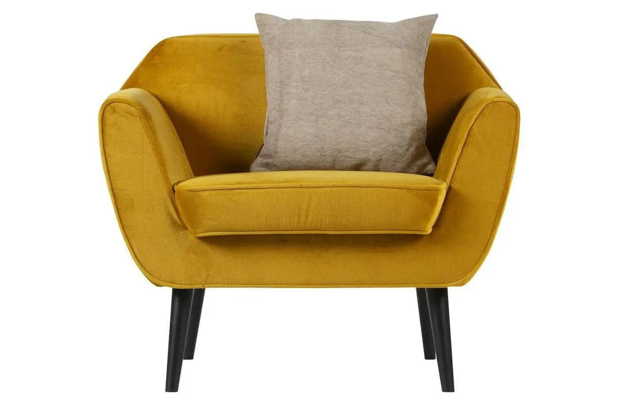 WOOOD - Rocco Lænestol m/velour - Okker - Unoliving.com