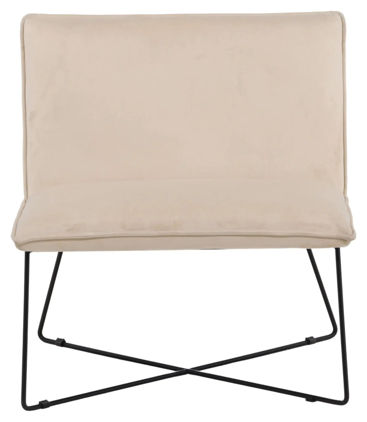 X-lounge Lænestol - Beige fløjl