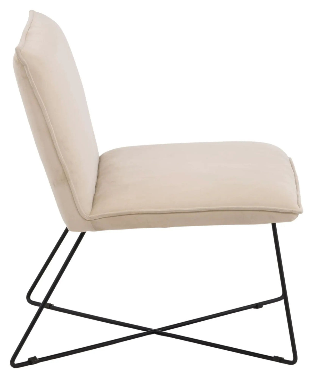 X-lounge Lænestol - Beige fløjl