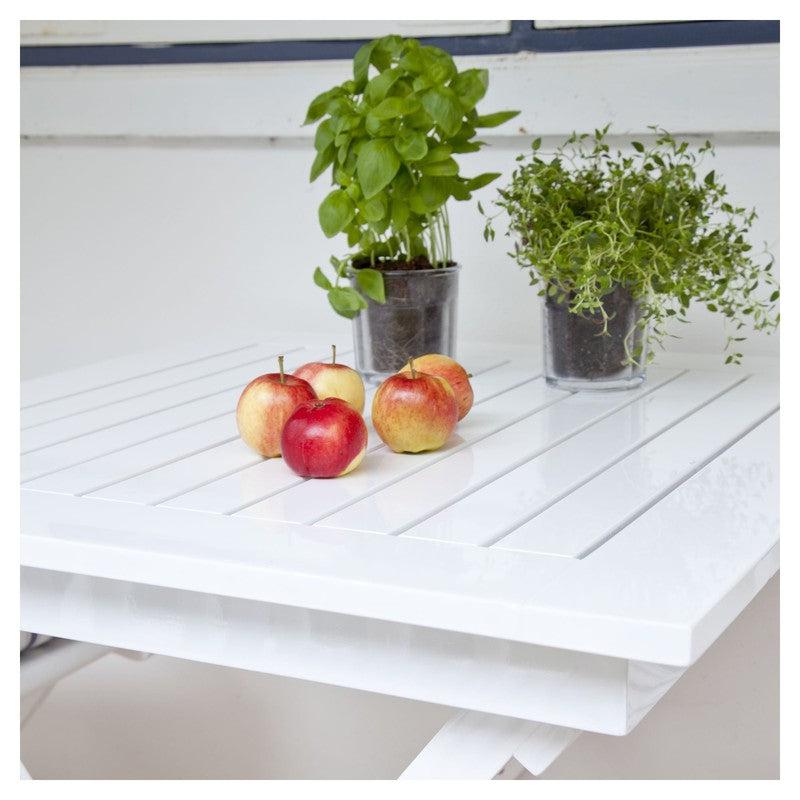 York Havebord, Hvidmalet Mahogni, 70x70 - Unoliving.com