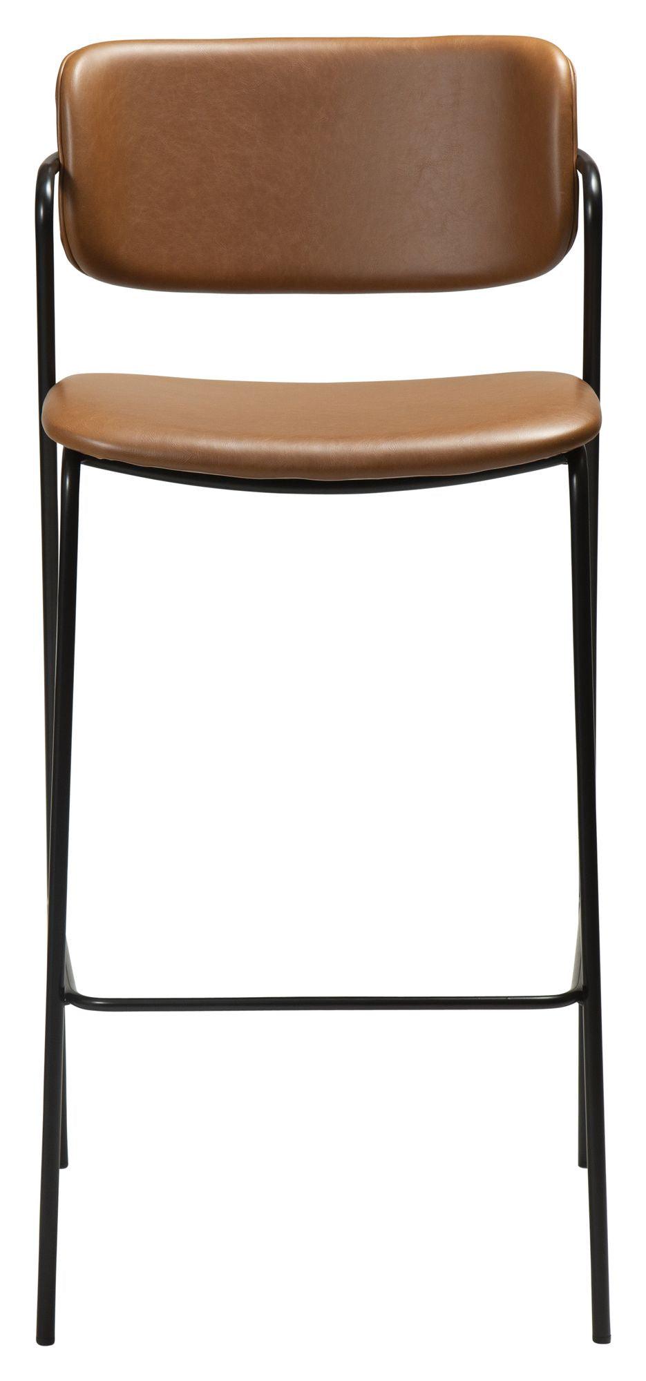 Zed Barstol, vintage lysebrun kunstlæder - Unoliving.com