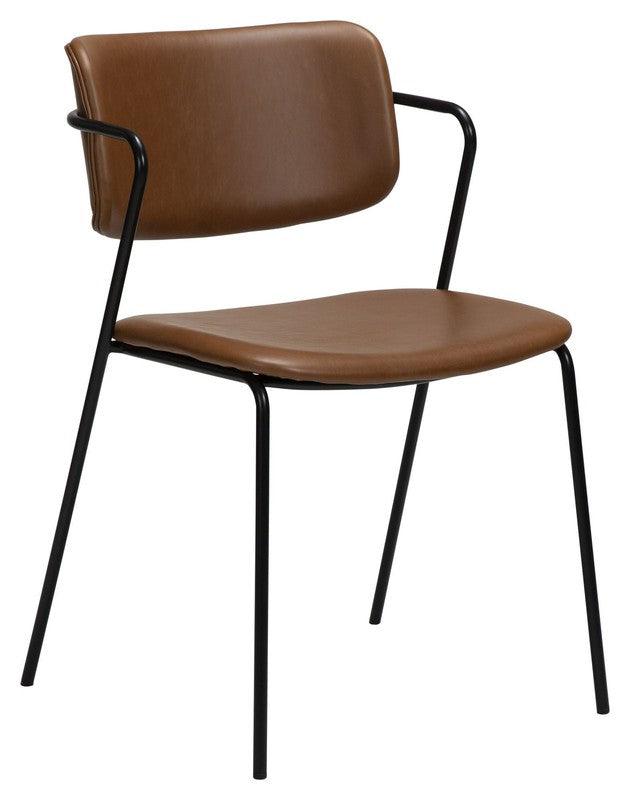 Zed Spisebordsstol, Vintage Lysebrunt PU - Unoliving.com