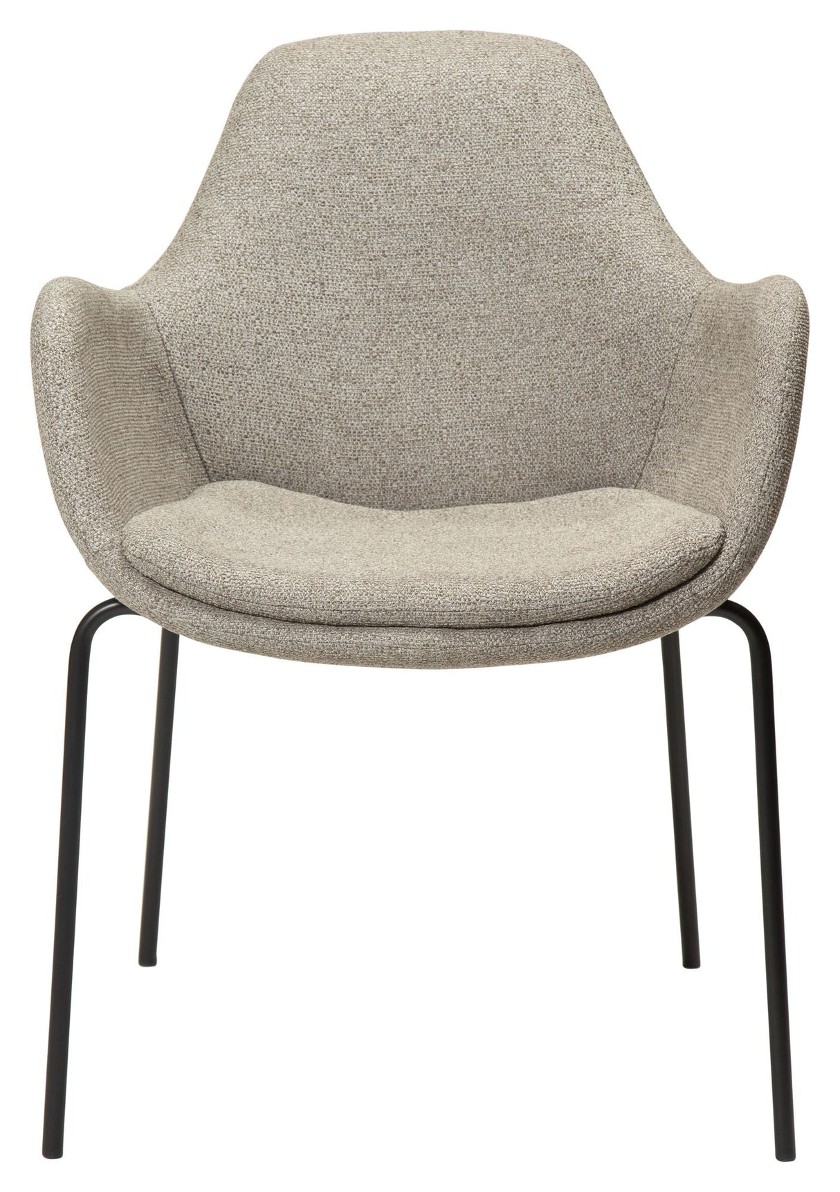 Zimmer Spisebordsstol m. arm, pebble earth bouclé stof - Unoliving.com