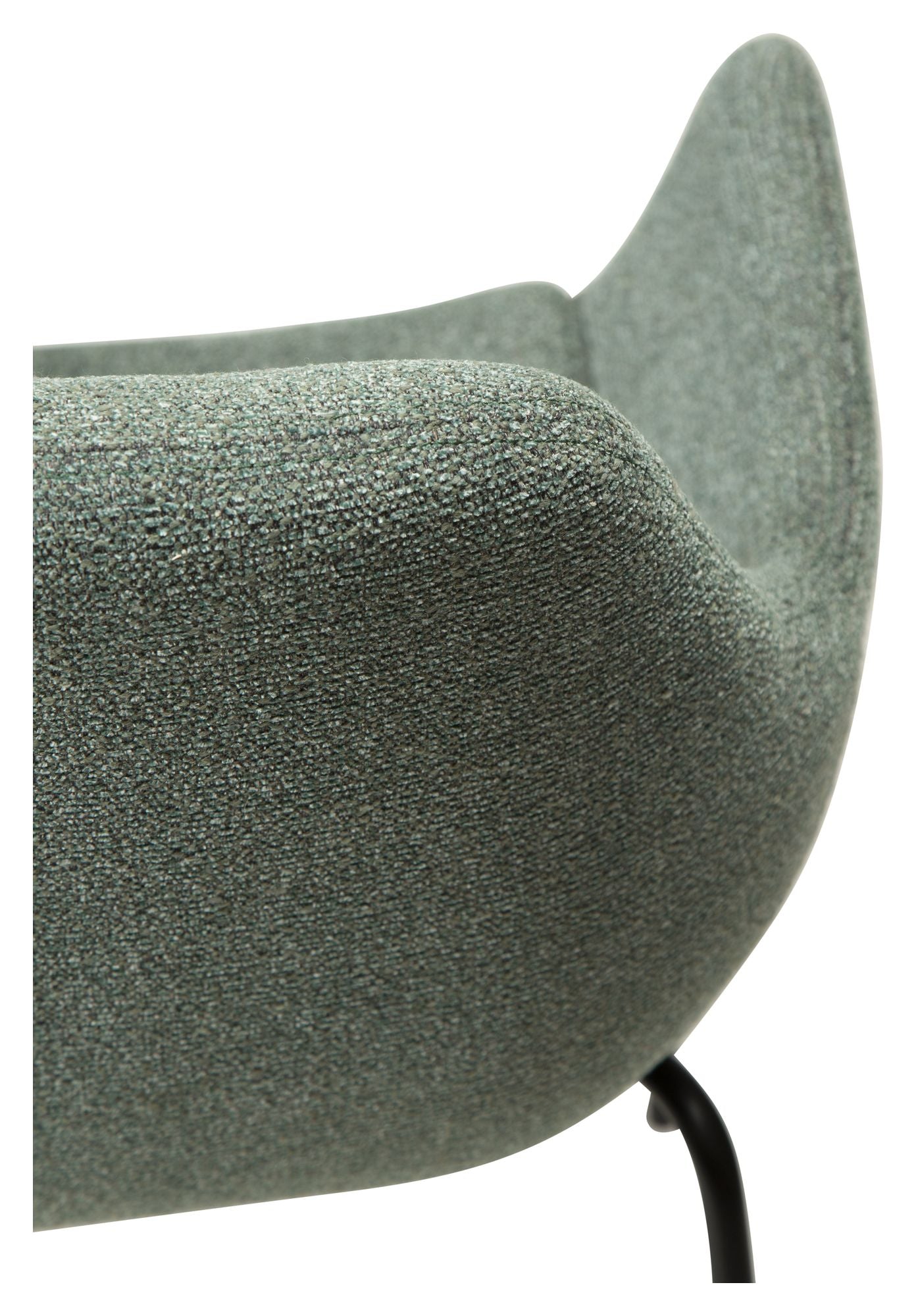 Zimmer Spisebordsstol m. arm, pebble grøn bouclé stof - Unoliving.com