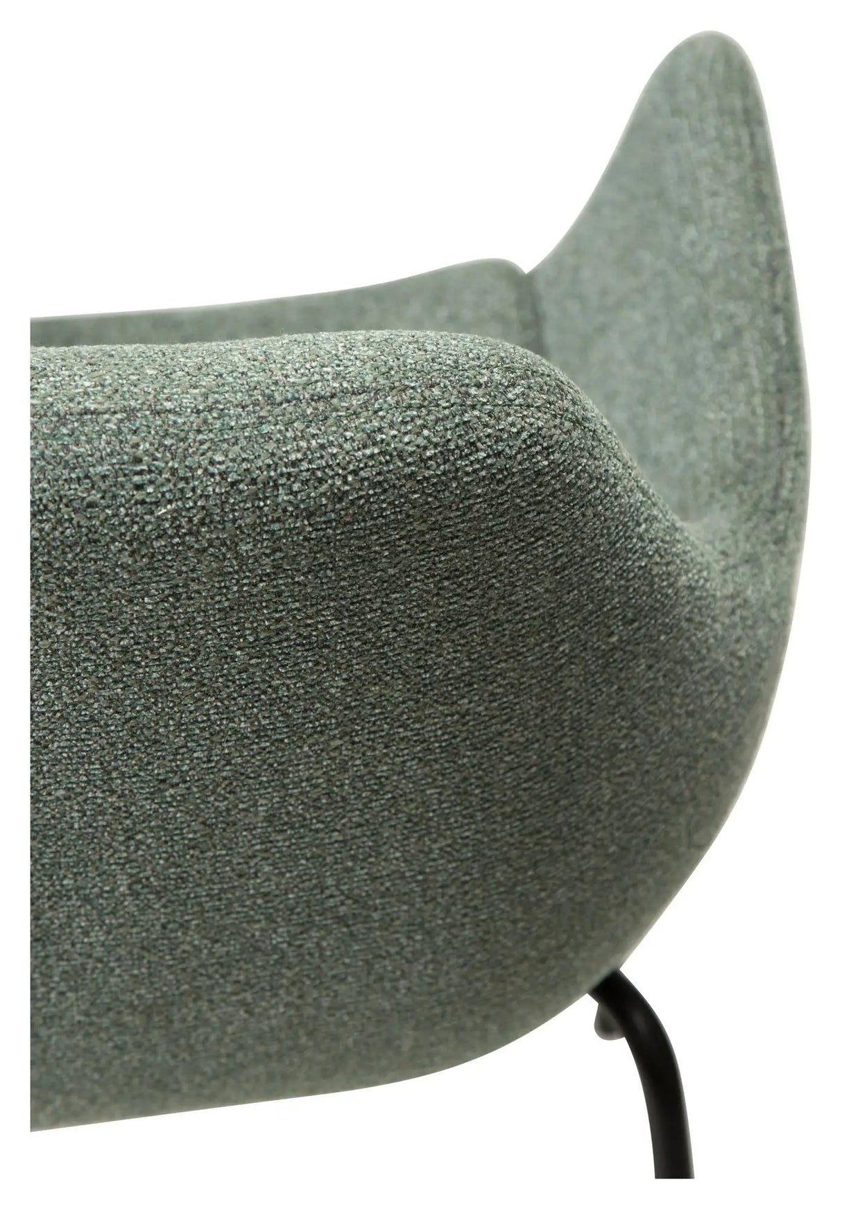 Zimmer Spisebordsstol m. arm, pebble grøn bouclé stof - Unoliving.com
