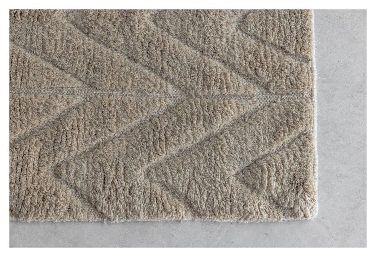 Zoe uldmix tæppe, 200x300, Beige - Unoliving.com