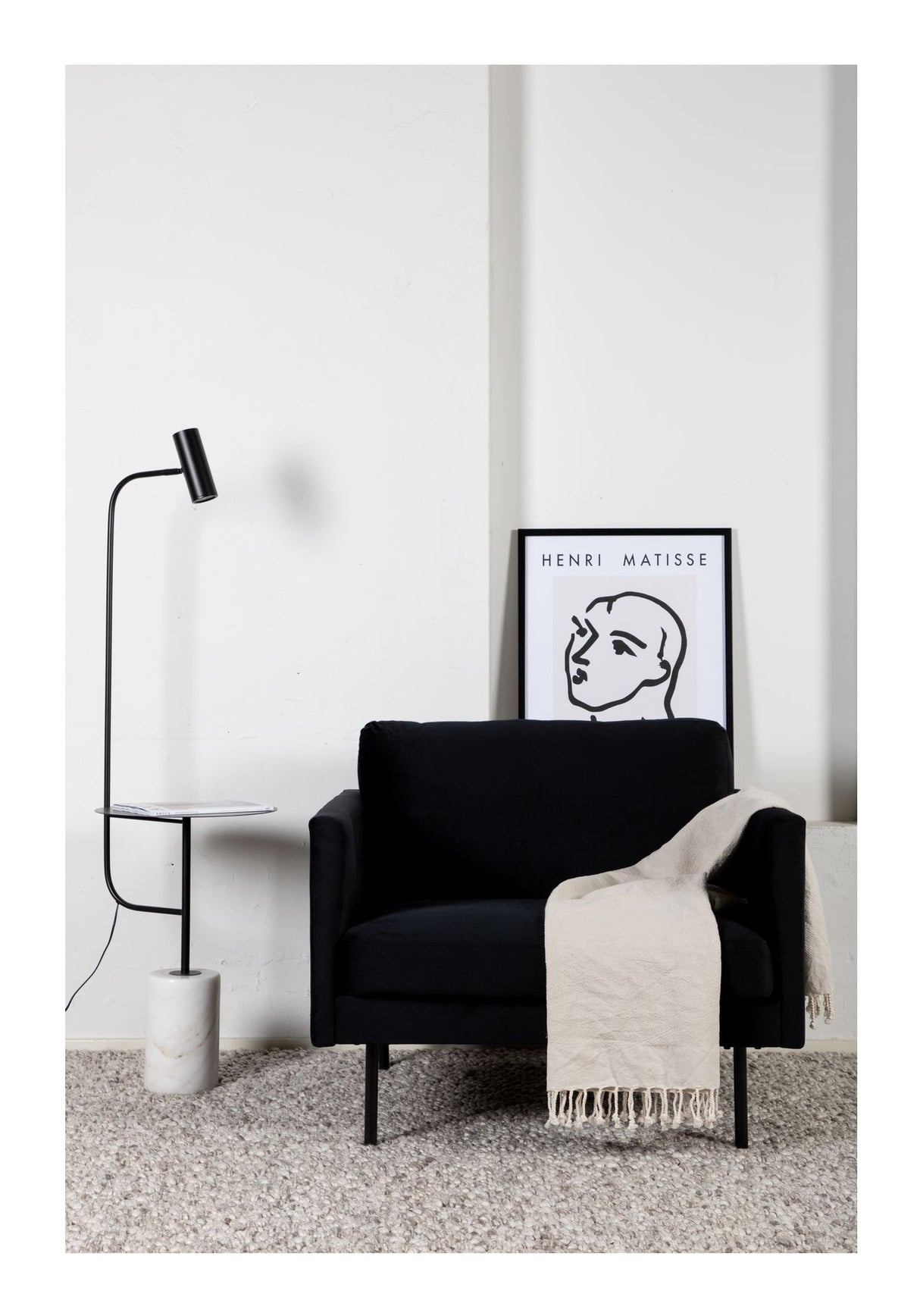 Zoom Lænestol, Velour, Sort