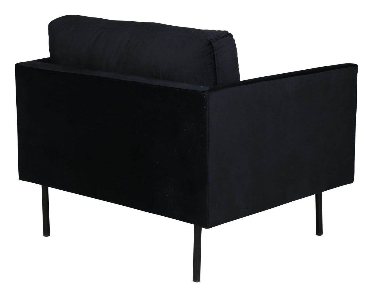 Zoom Lænestol, Velour, Sort