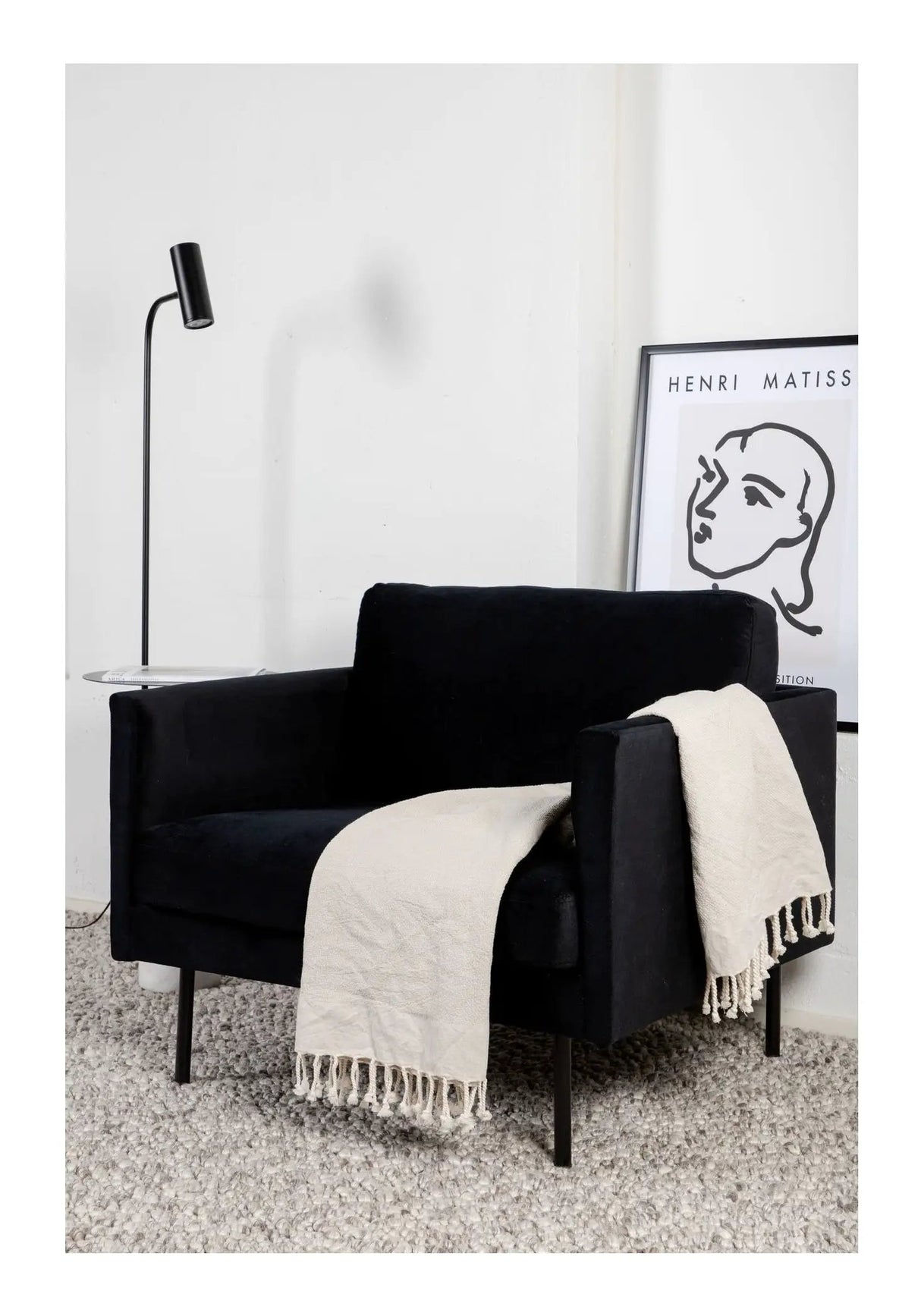 Zoom Lænestol, Velour, Sort