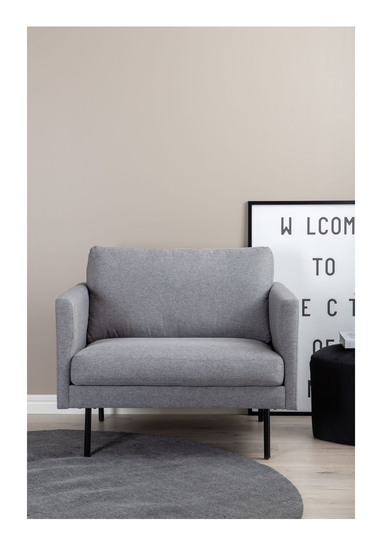 Zoom Loungestol, Polyester, Grå - Unoliving.com