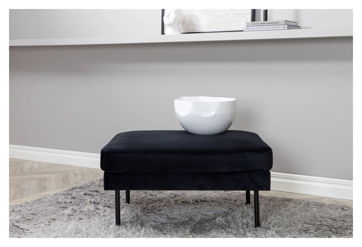 Zoom Ottoman, Sort Velour