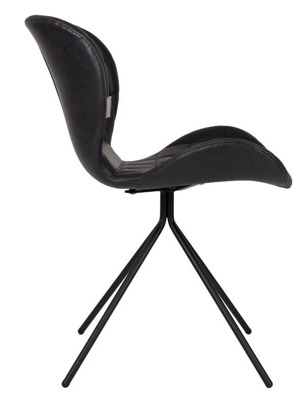 Zuiver OMG Spisebordsstol, Sort PU læder - Unoliving.com