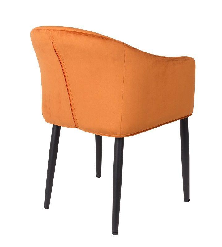 homii Catelyn Spisebordsstol m/armlæn, Orange velour - Unoliving.com