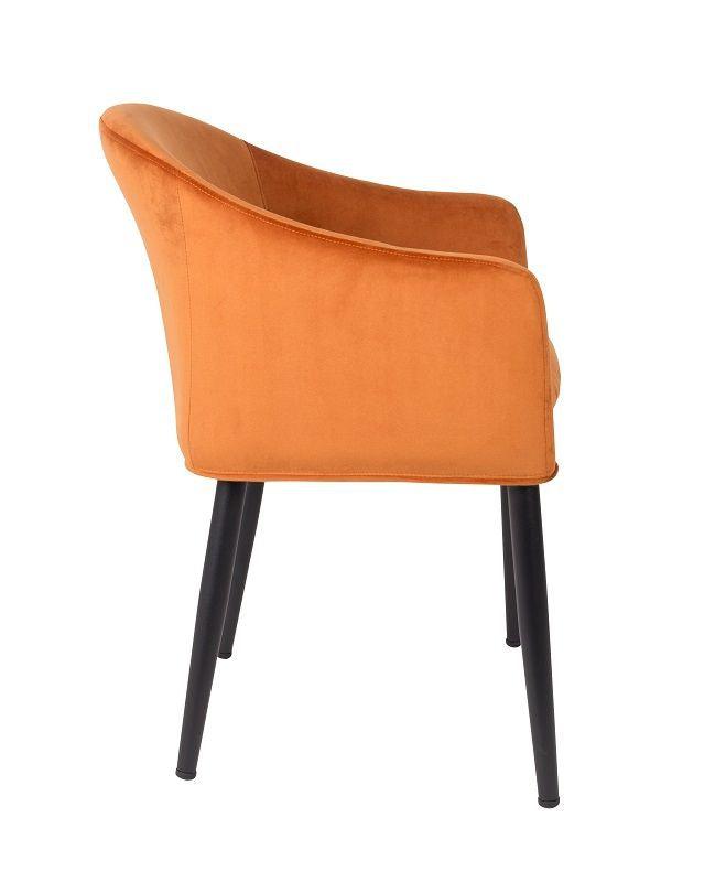 homii Catelyn Spisebordsstol m/armlæn, Orange velour - Unoliving.com