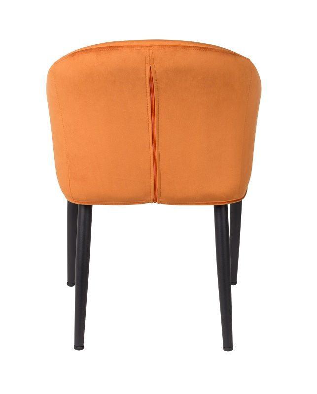 homii Catelyn Spisebordsstol m/armlæn, Orange velour - Unoliving.com