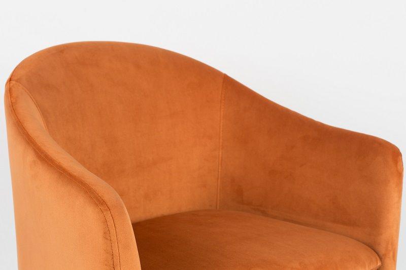 homii Catelyn Spisebordsstol m/armlæn, Orange velour - Unoliving.com
