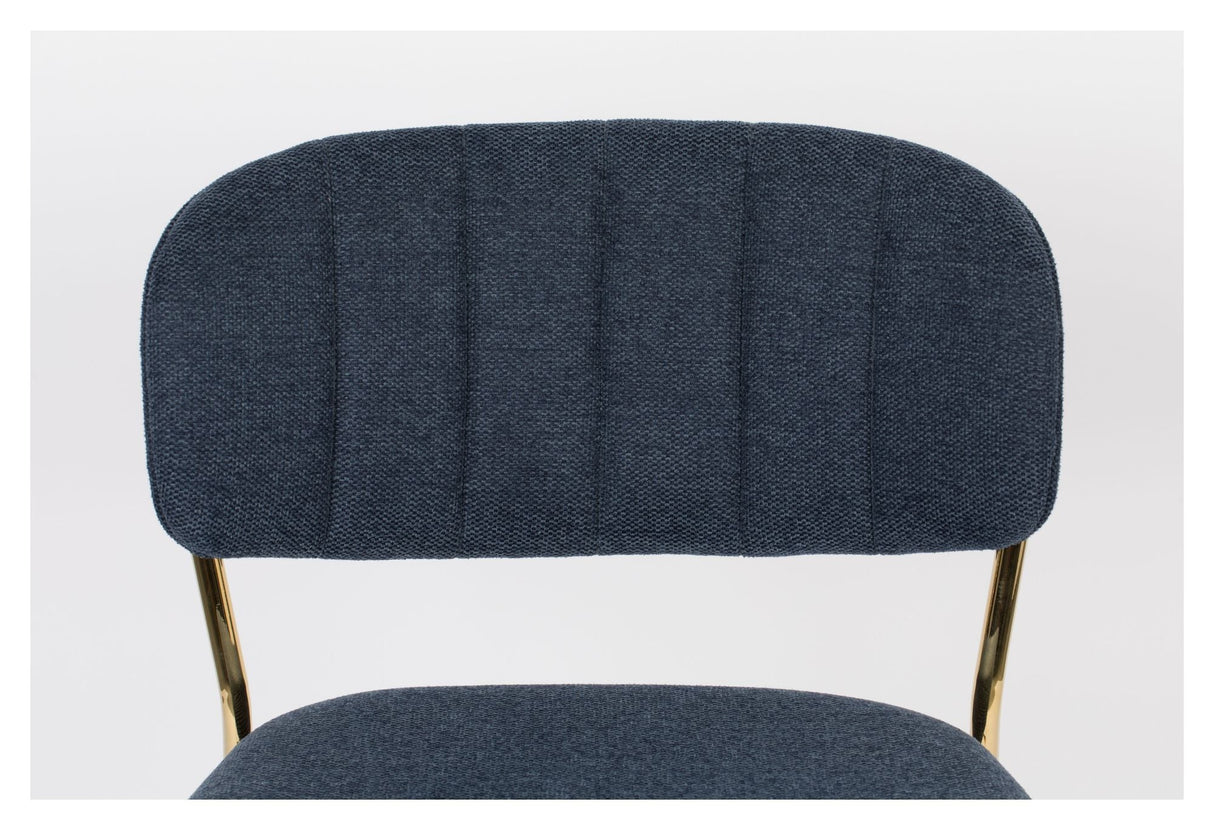 homii Jolien Barstol SH: 65cm, Guld/Mørk Blå - Unoliving.com