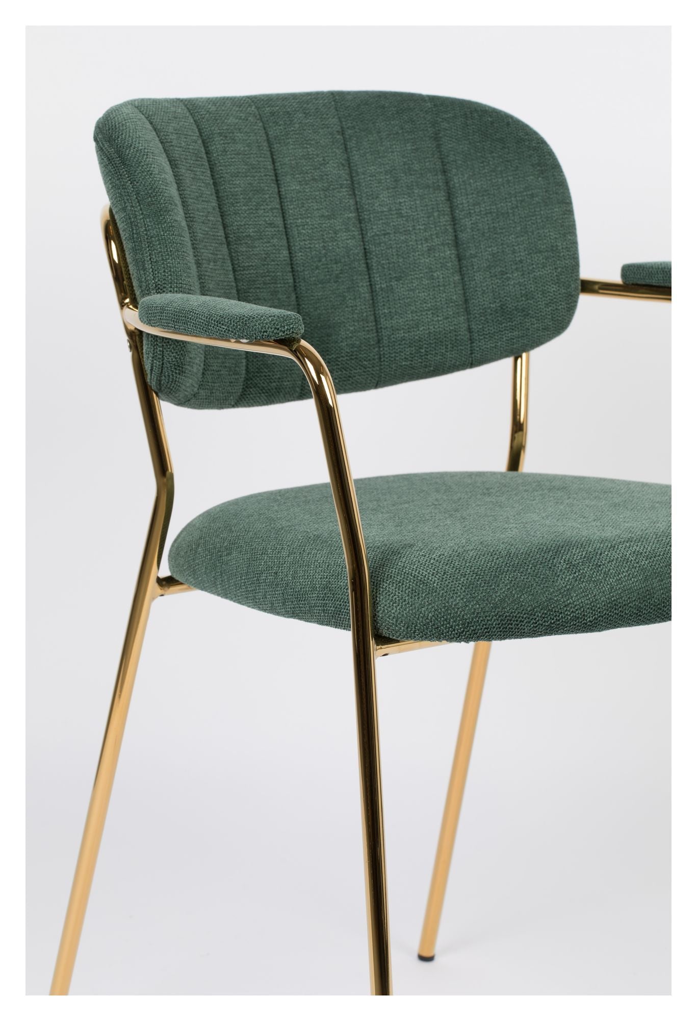 homii Jolien Spisebordsstol m/armlæn, Guld/Mørk Grøn - Unoliving.com