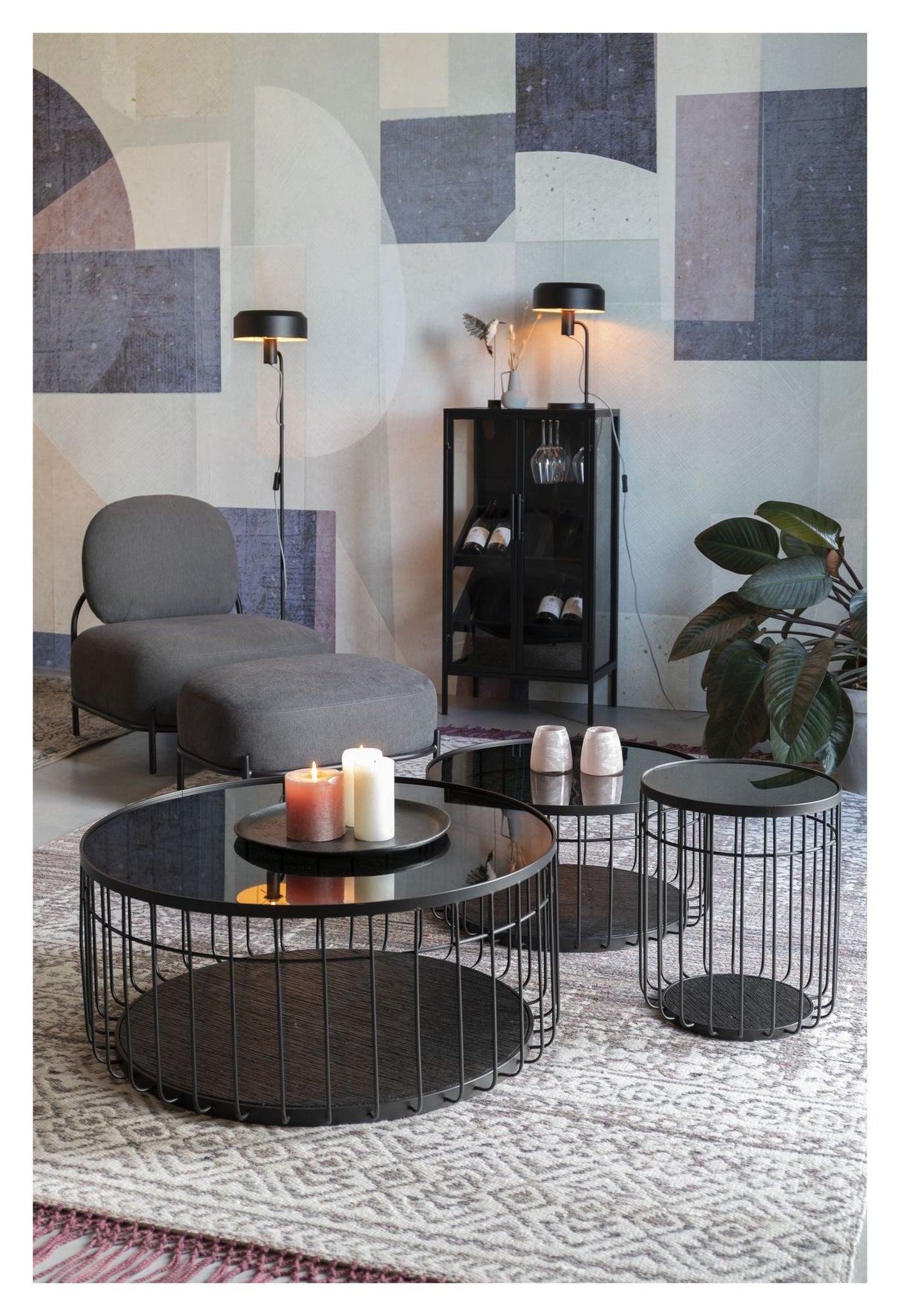 homii Rob Bar/Vinskab, Sort - Unoliving.com