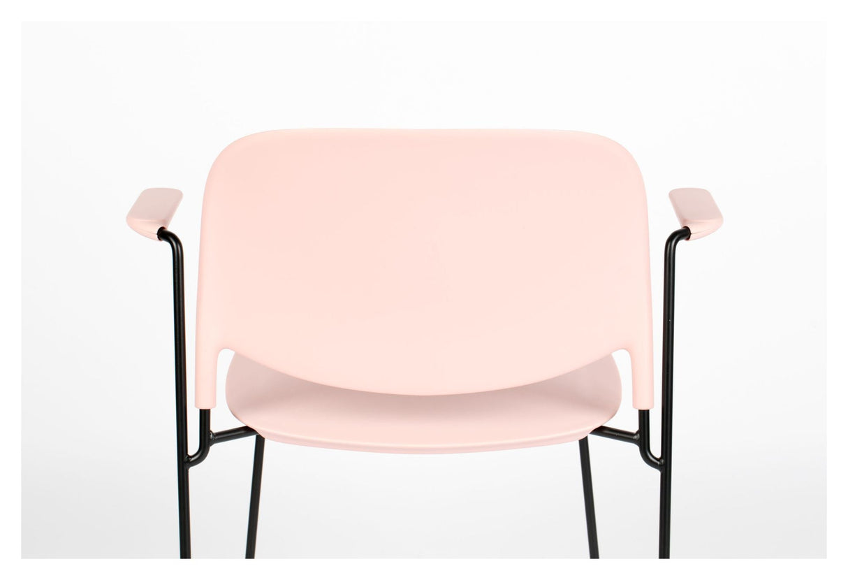 homii Stacks Spisebordsstol m. armlæn, Mat Pink - Unoliving.com