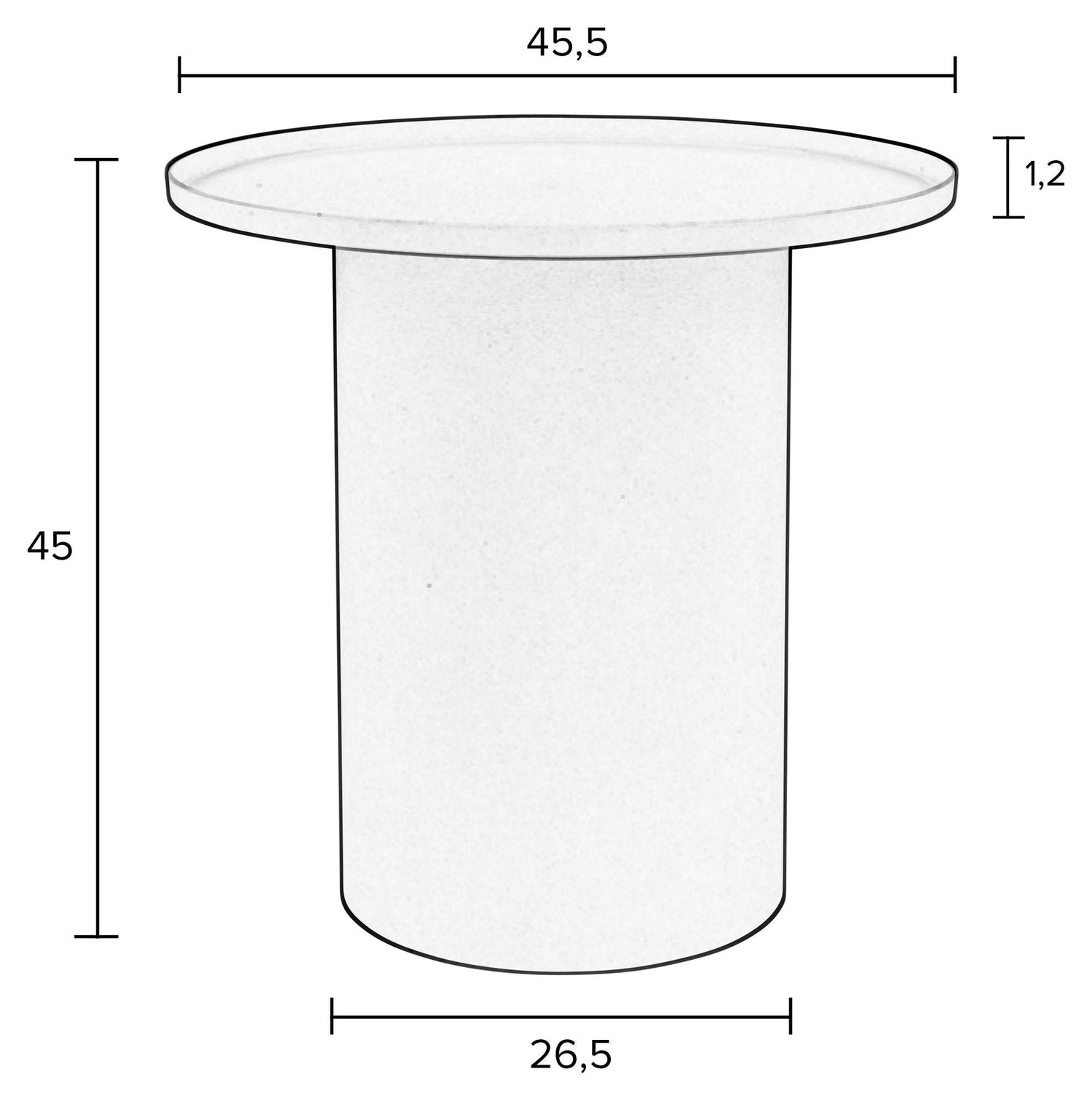 homii Sverre Sidebord Ø45, Rose - Unoliving.com
