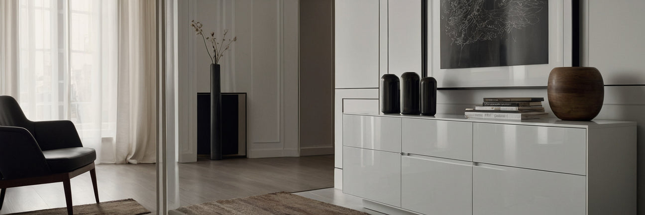 Skænk i hvid højglans - UNOLIVING