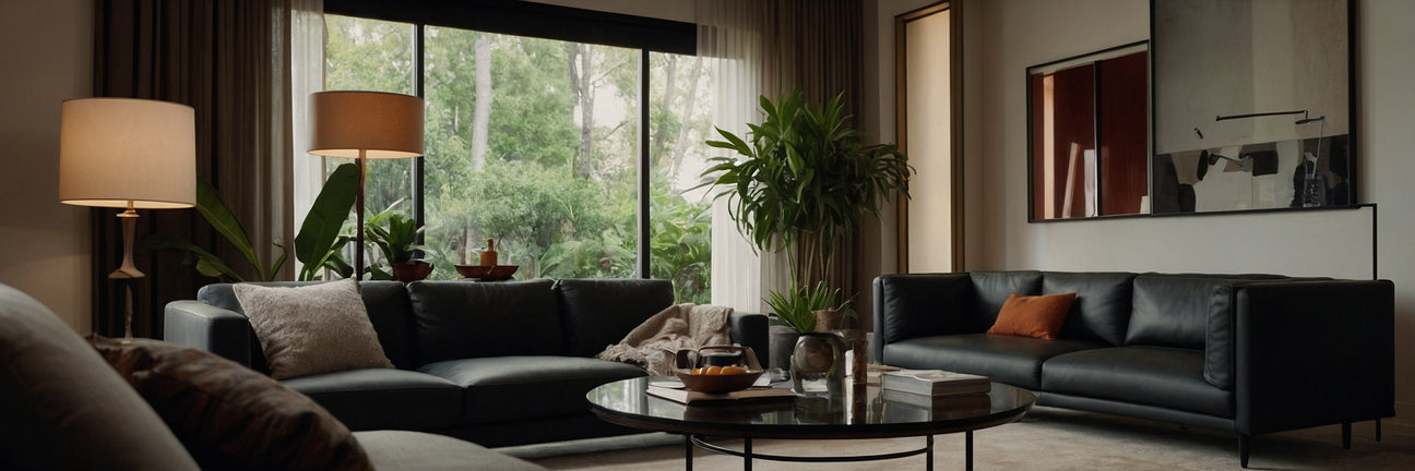 Mange indretningsmuligheder med små sorte borde - UNOLIVING