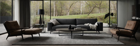 Et sort tæppe giver et strejf af elegance til et rum - UNOLIVING