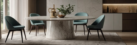 Runde marmor spiseborde - UNOLIVING