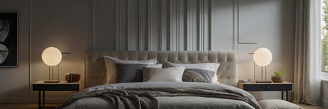 Frisk soveværelset op med en sengegavl i hvid - UNOLIVING