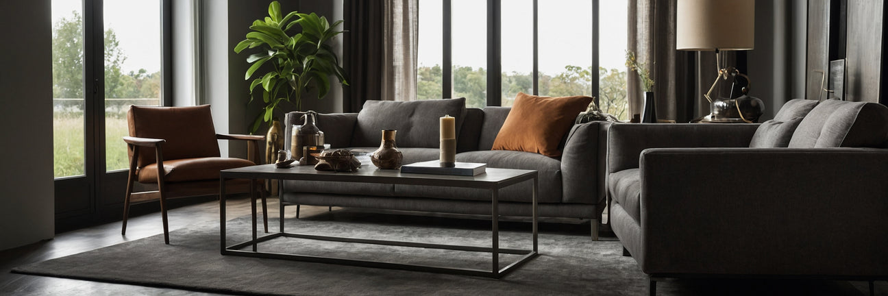 Råt look med et sidebord i metal - UNOLIVING