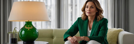 Moderne og funky look med en bordlampe i grøn - UNOLIVING