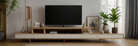 TV-borde i lyst træ - UNOLIVING