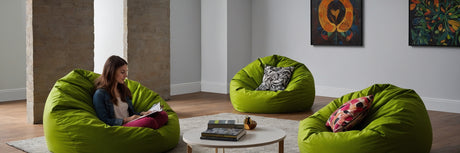 Farverige og flotte grønne sækkestole - UNOLIVING