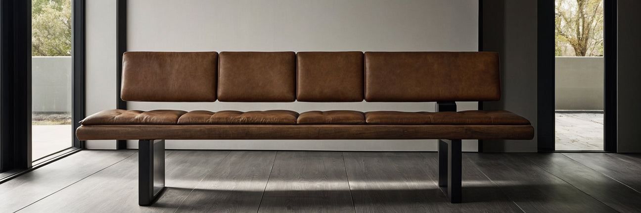 Indret hjemmet med en klassisk brun bænk - UNOLIVING