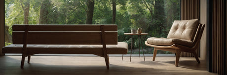 Naturligt look med en bænk i massiv træ - UNOLIVING