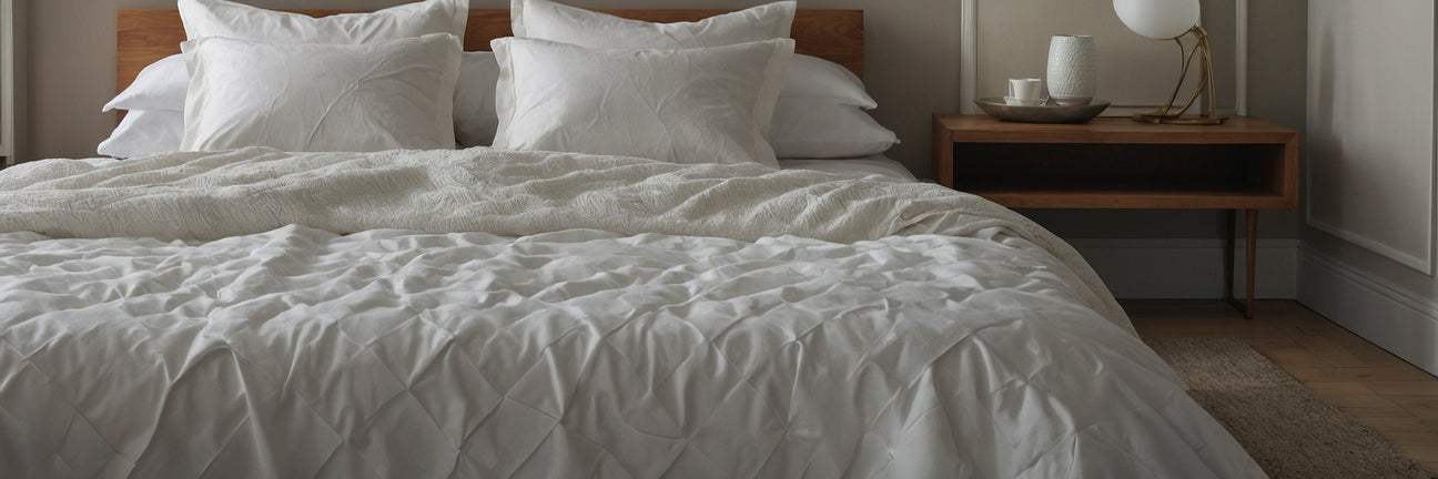 Sengetæpper i hvid - UNOLIVING