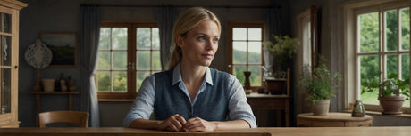 Ægte fransk bondehus-stemning med et vitrineskab i lakeret bøg - UNOLIVING