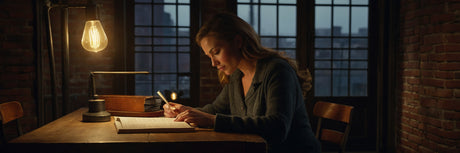 Industrielt look med en bordlampe metal - UNOLIVING