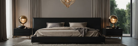Klassisk elegance til soveværelset med en sengeramme i sort - UNOLIVING
