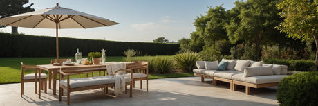 Moderne haveborde i hvide nuancer - UNOLIVING