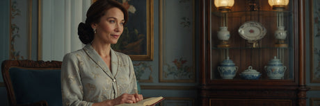 Klassisk stil og charme med et vitrineskab i grå - UNOLIVING